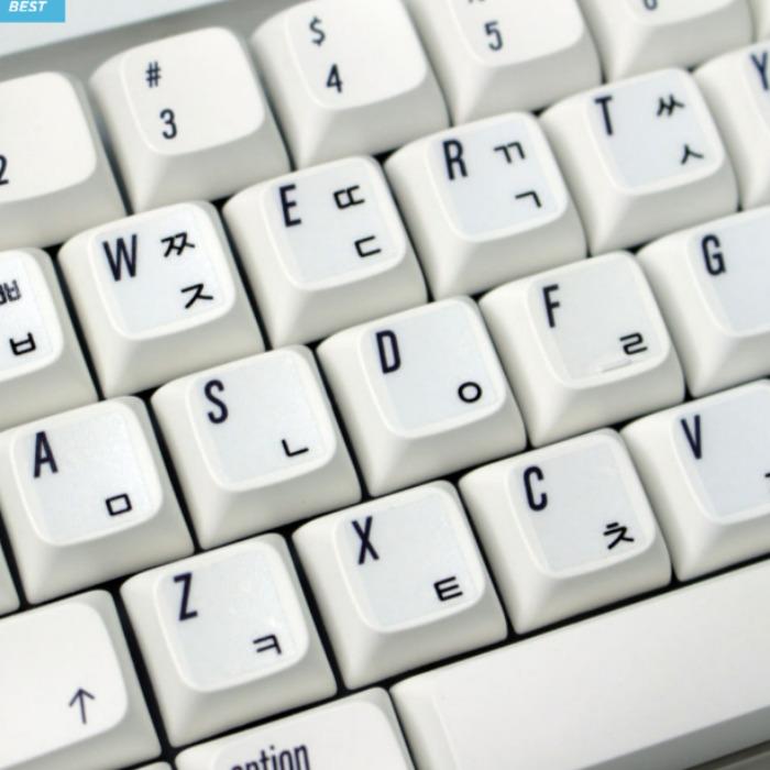 Korean Hangul Keyboard Sticker Set – White & Black