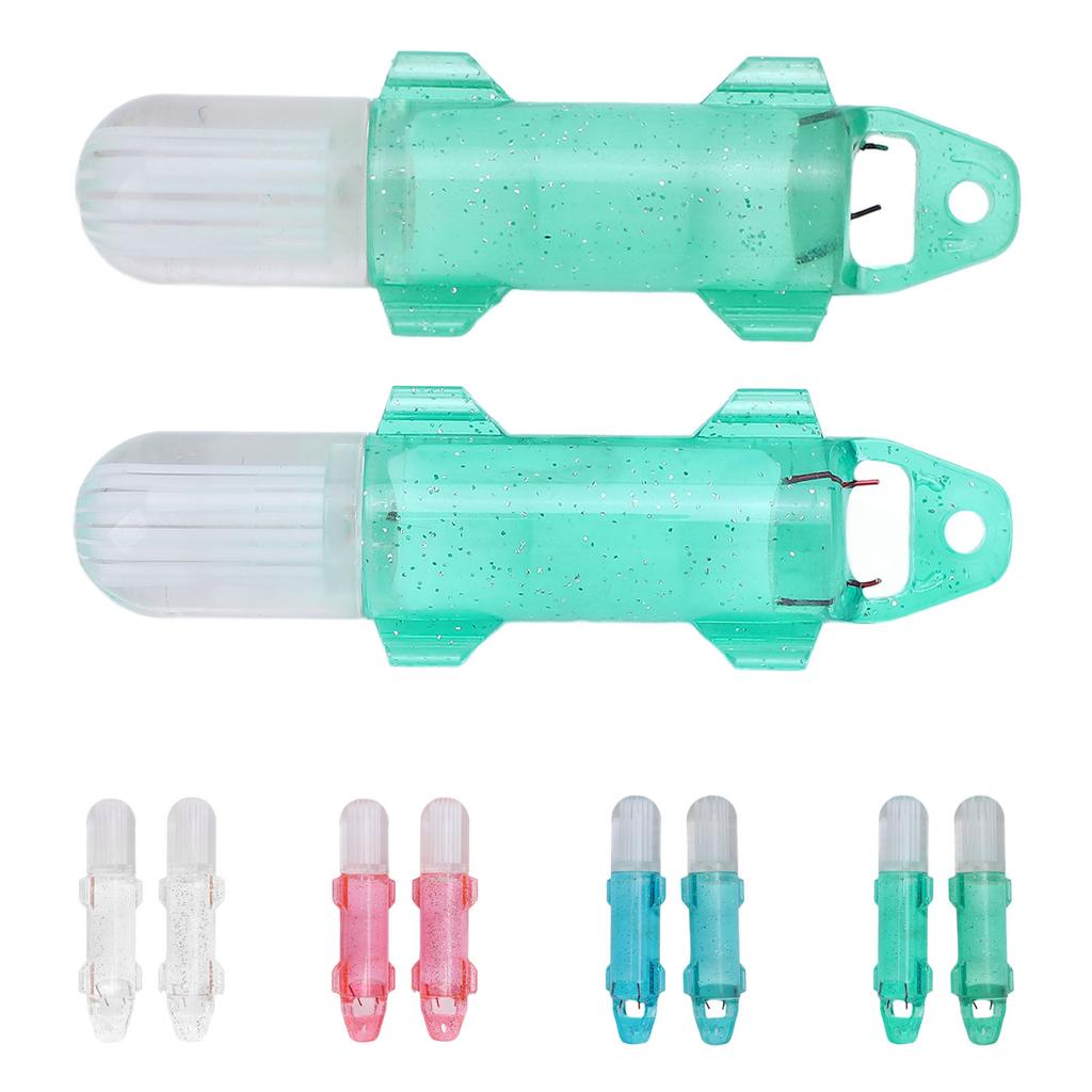 2PCS Underwater Fishing Light Fiber Optic LED Deep Drop Fishing Light Flashing Attractants Fish Lamp