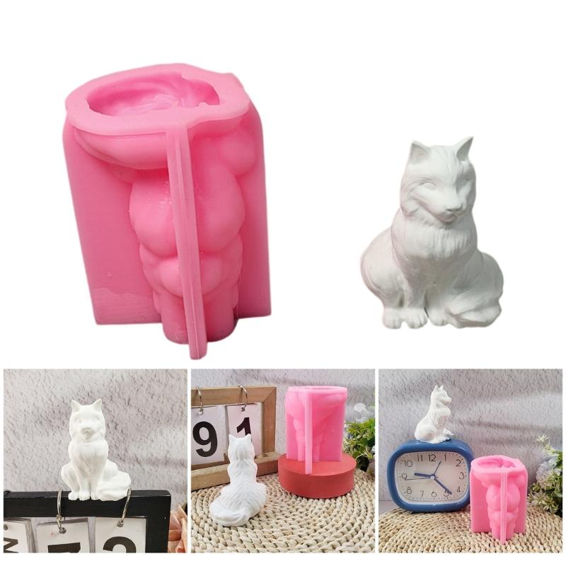 3D Katzen Kerzenform Handgemachte Silikonformen Gipsformen Ornamentformen Gussformen Tierformen Bastelbedarf