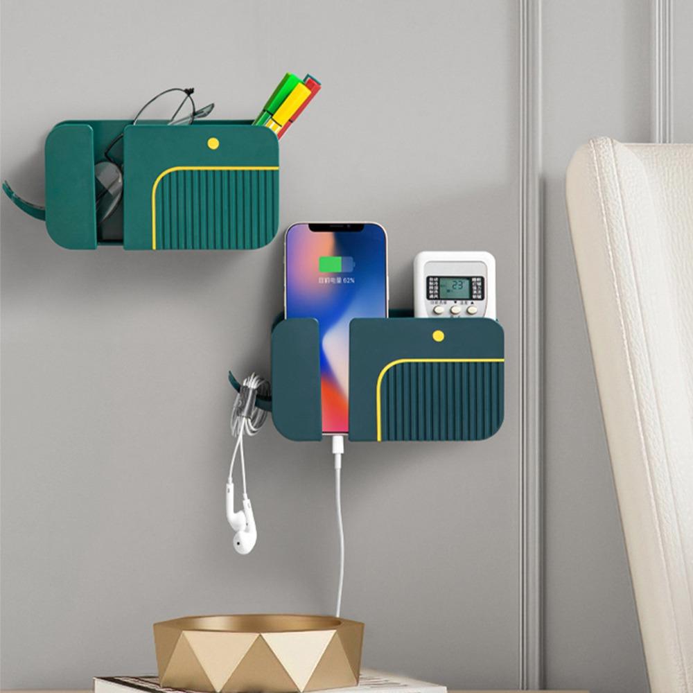2 In 1 Mobile Phone Storage Rack Wall Mounted Debris Storage Holder  Bedroom Bathroom Kitchen