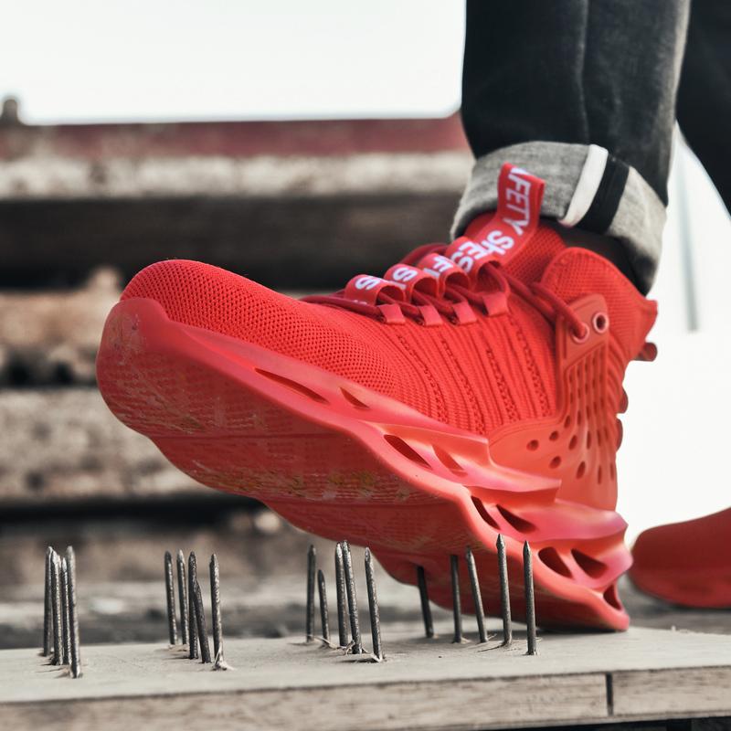 Fashion Men's and women's labor protection shoes large size new anti-smash anti-puncture men's shoes casual sports Platform sneakers men