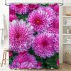 Beautiful Pink Chrysanthemum Shower Curtain for Bathroom Decor Floral Print Home Decoration 3D Waterproof Bath Mat Set