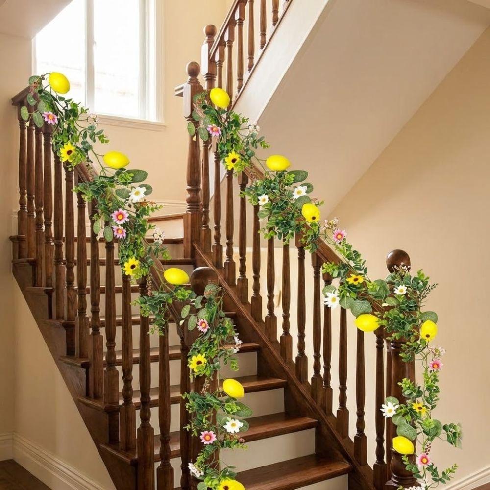 Green Leaves Artificial Lemon Vine 200CM Length Faux Lemon Branch  Home Decoration