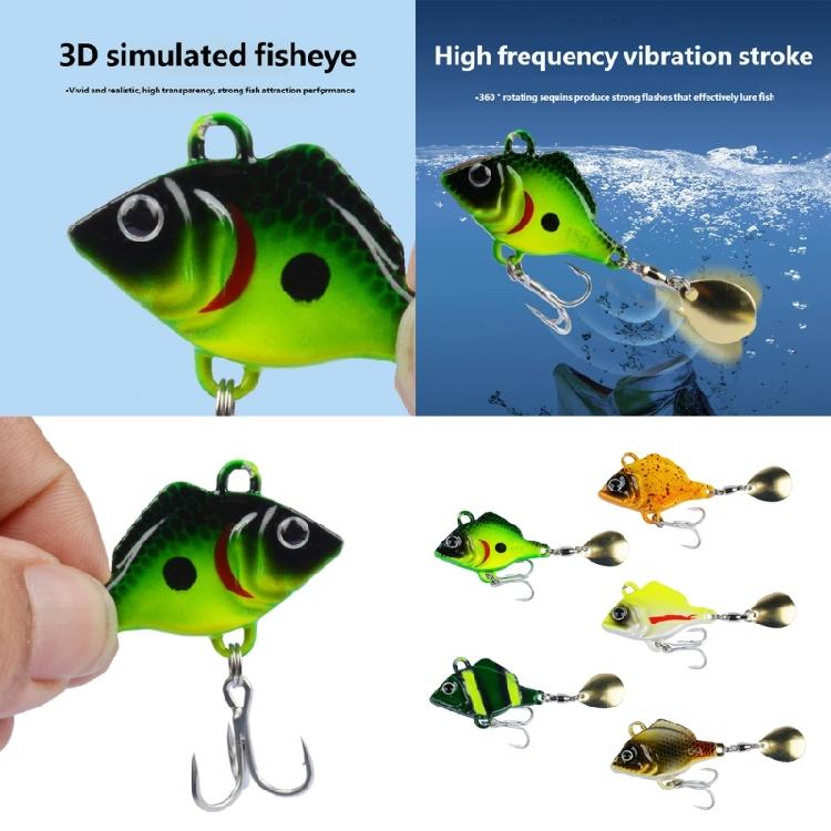 5Pcs Rotating Metal Vib Vibration Baits High Performances Fishing Lure Artificial Hard Baits Spinner Spoon Lure Enduring