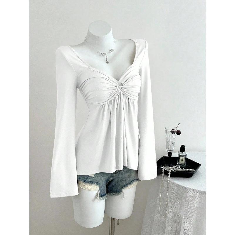 Frühling Herbst Französisches Design Gedrehter Brustkorb Modischer Stil Winter Kapuzenpullover Langarm Damen