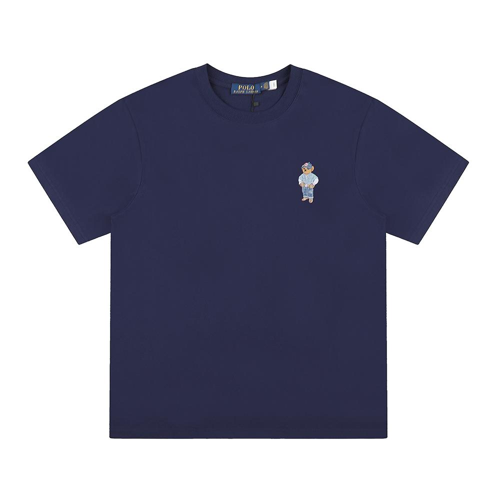 Ralph Lauren Summer Men's and Women's 100% Cotton Polo Bear T-Shirt Embroidered Logo Casual Short Sleeve Tee