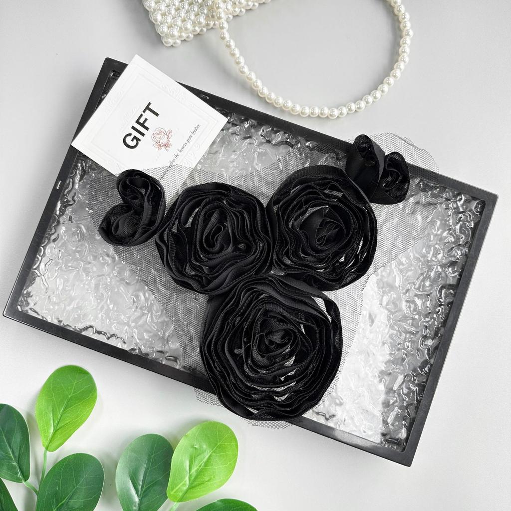 Color Fabric Multi-Layer Pleated Flower Mesh Applique Clothing Dress T-Shirt Luggage Decorative Cloth Sticker Accessories