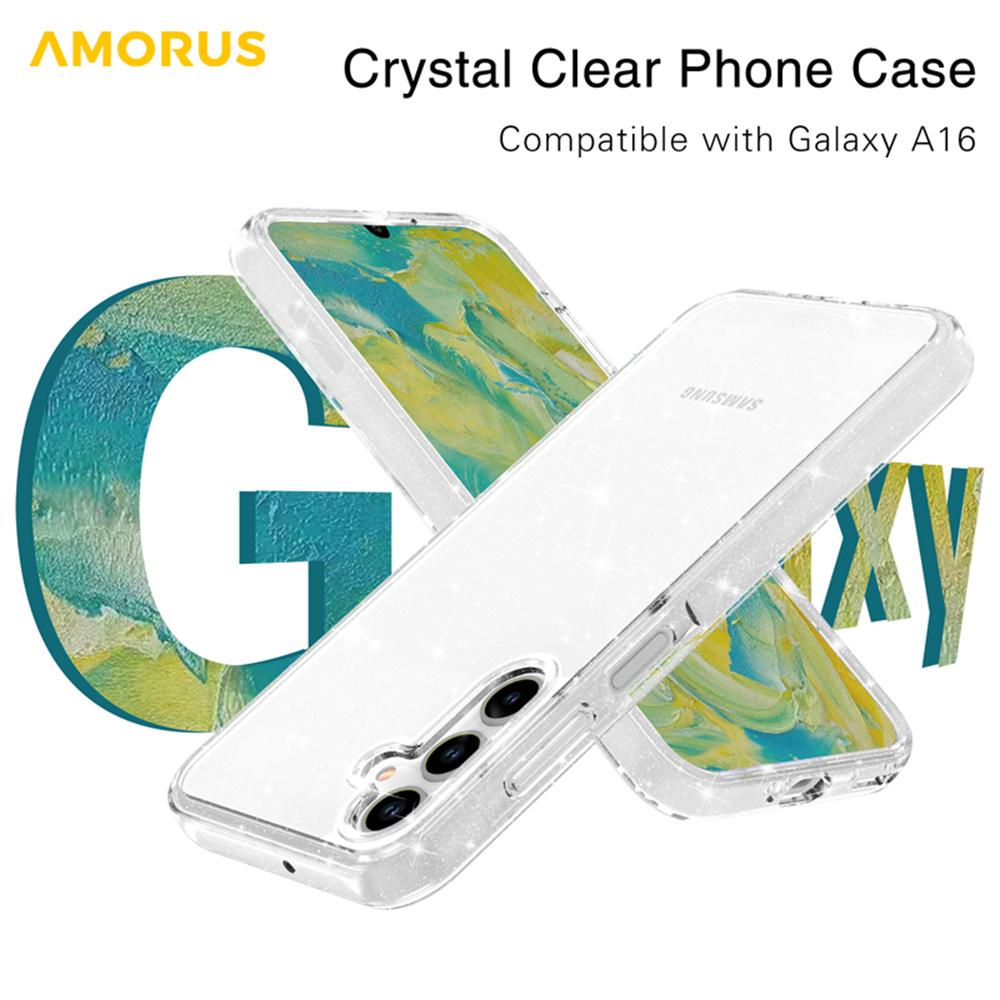 AMORUS Für Samsung Galaxy A16 5G Hülle Weiches TPU Harte PC Rückseite Stoßfestes Handyhülle