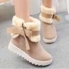 Women's Winter Boots Warm Fur Lined Casual Ankle Shoes With Sweet Bow Flats
