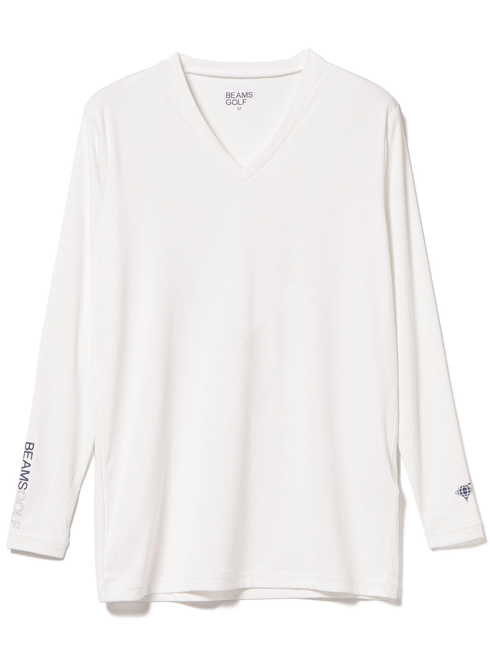 

Beams Golf Men s Orange Label V-Neck Compression Shirt (UV Protection), White, Size M, 82490002803