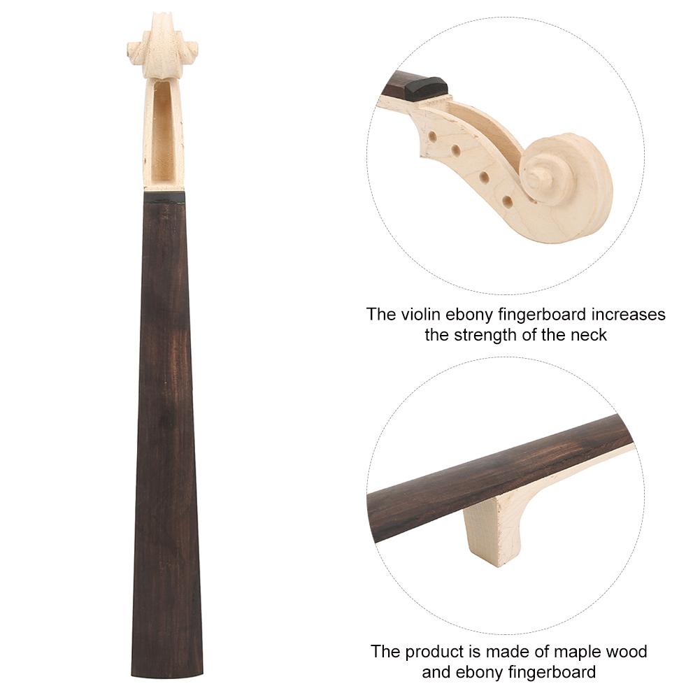 Geigenhals Ahorn mit Ebenholzgriffbrett Schwarz 44 Musikinstrumentenzubehör Geigenhals