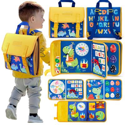 Giocattoli Montessori Tavola Occupata per Bambini Piccoli Attività di Apprendimento Prescolastico con 12 Abilità di Vita Numeri Forme Travestimenti Figure di Animali per Bambini