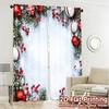 2pcs,Curtains Christmas Ornaments Snow Festive Chic Curtains Semi-Sheer Curtains Decorations Inside Suitable for Living Room,