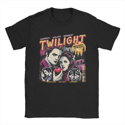 Twilight Saga Comic Retro TShirts Unisex Funny Pure Cotton Tee Shirt Round Collar Short Sleeve T Shirt Adult Clothes