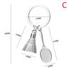 Creative Zinc Alloy Badminton Racket Pendant Keychain Mini Shuttlecock Sports Keyrings Gift Backpack Purse Key Holder