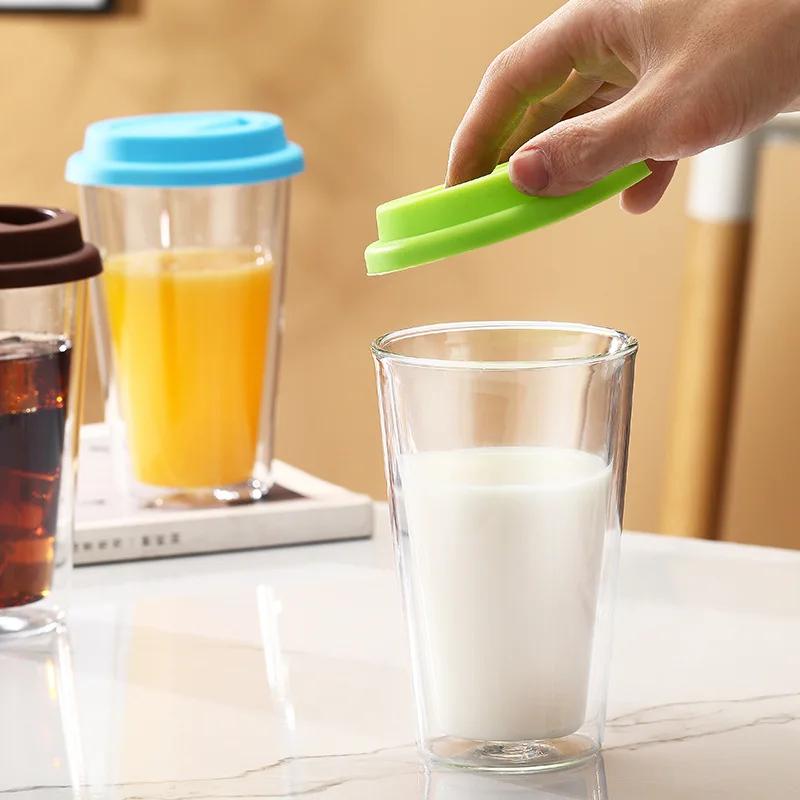 Multi-colored Creative Double-layered Glass Cups with High Borosilicate for Wholesale
