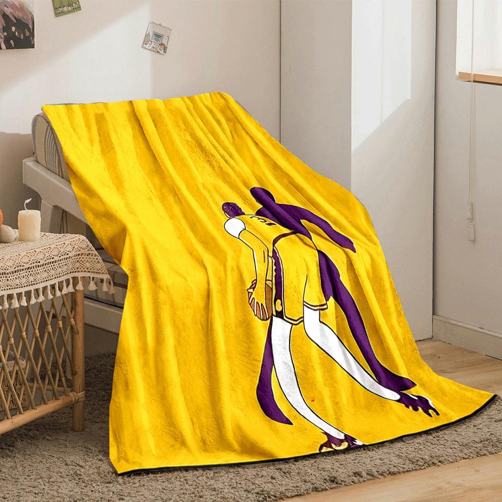 Illustration of a basketball player and shadow on yellow background. for all seasons blanket lunch break throw gift