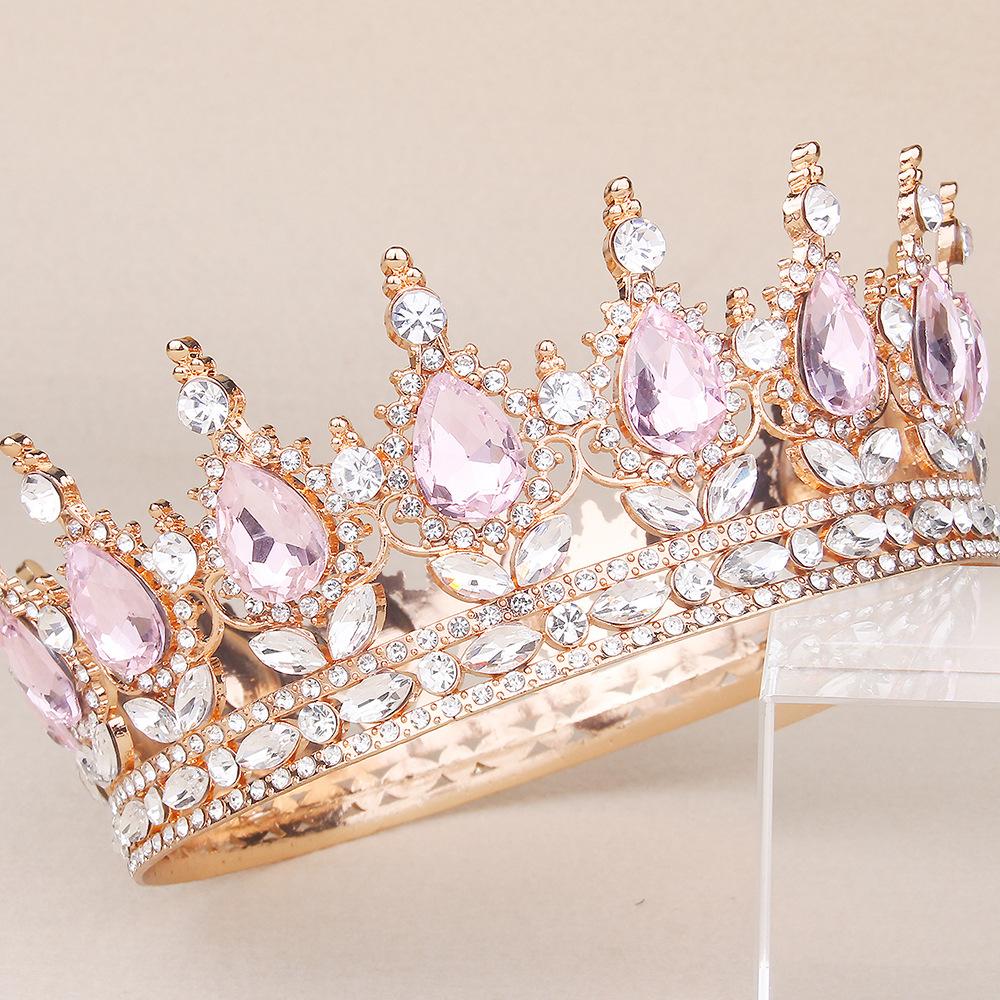 Brautkrone Kopfschmuck Krone Accessoires Königin Haaraccessoires Hochzeitsaccessoires Vollrunde Krone