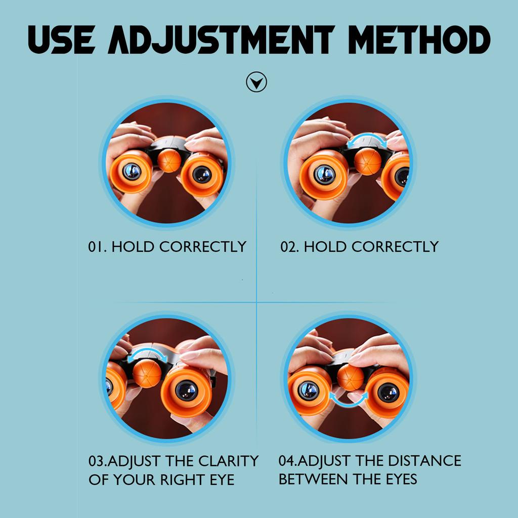 Portable 8X21 Lens Binoculars For Kids Gift Camping Large Eyepiece Telescope