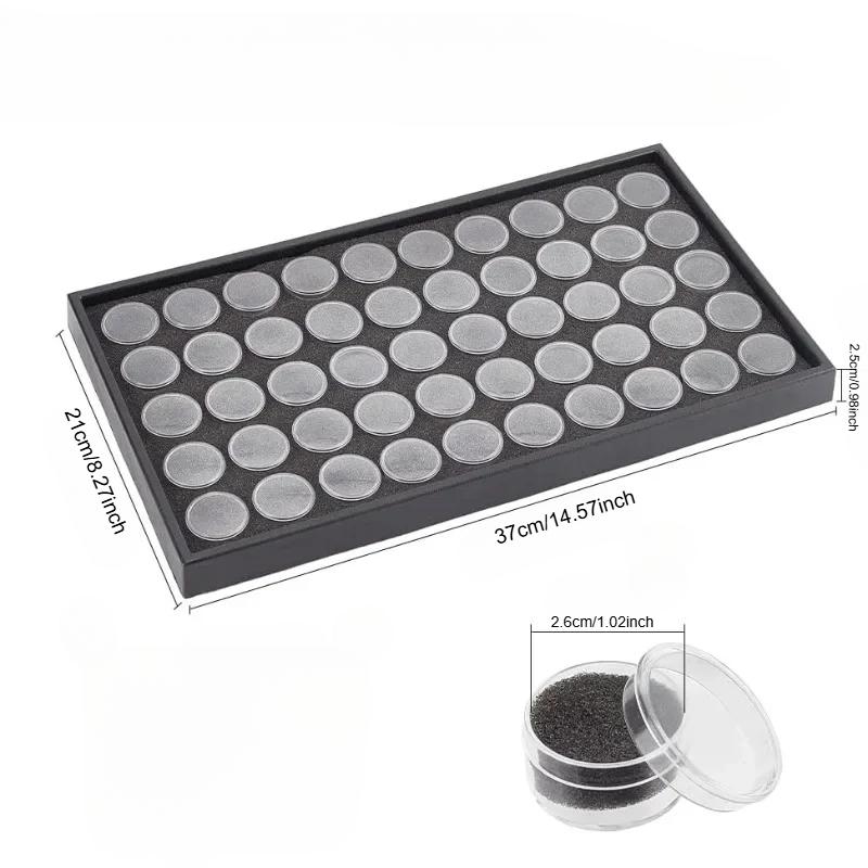 1Set Display Case Diamond Gemstone Storage Box Small Round Plastic Containers Box Jewelry Organizer Container with Foam