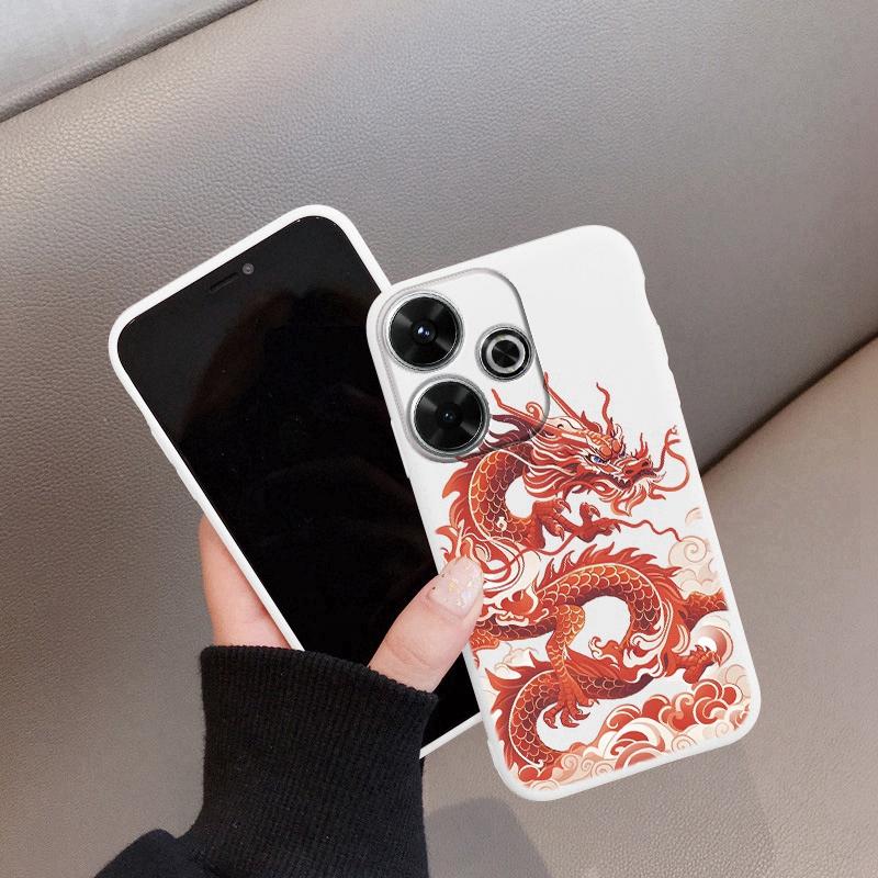 

Мягкий силиконовый чехол Chinese Loong для Redmi Note 13 Pro 14 Xiaomi Poco C65 Samsung A55 A35 M35 iPhone Huawei Honor 200 Realme Camera противоударный чехол Redmi Note 14 5G белый