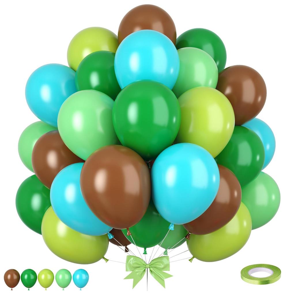 12inch-50pcs blue, pink, and green balloon set, suitable for weddings, birthdays, parties, bridal showers decoration balloons