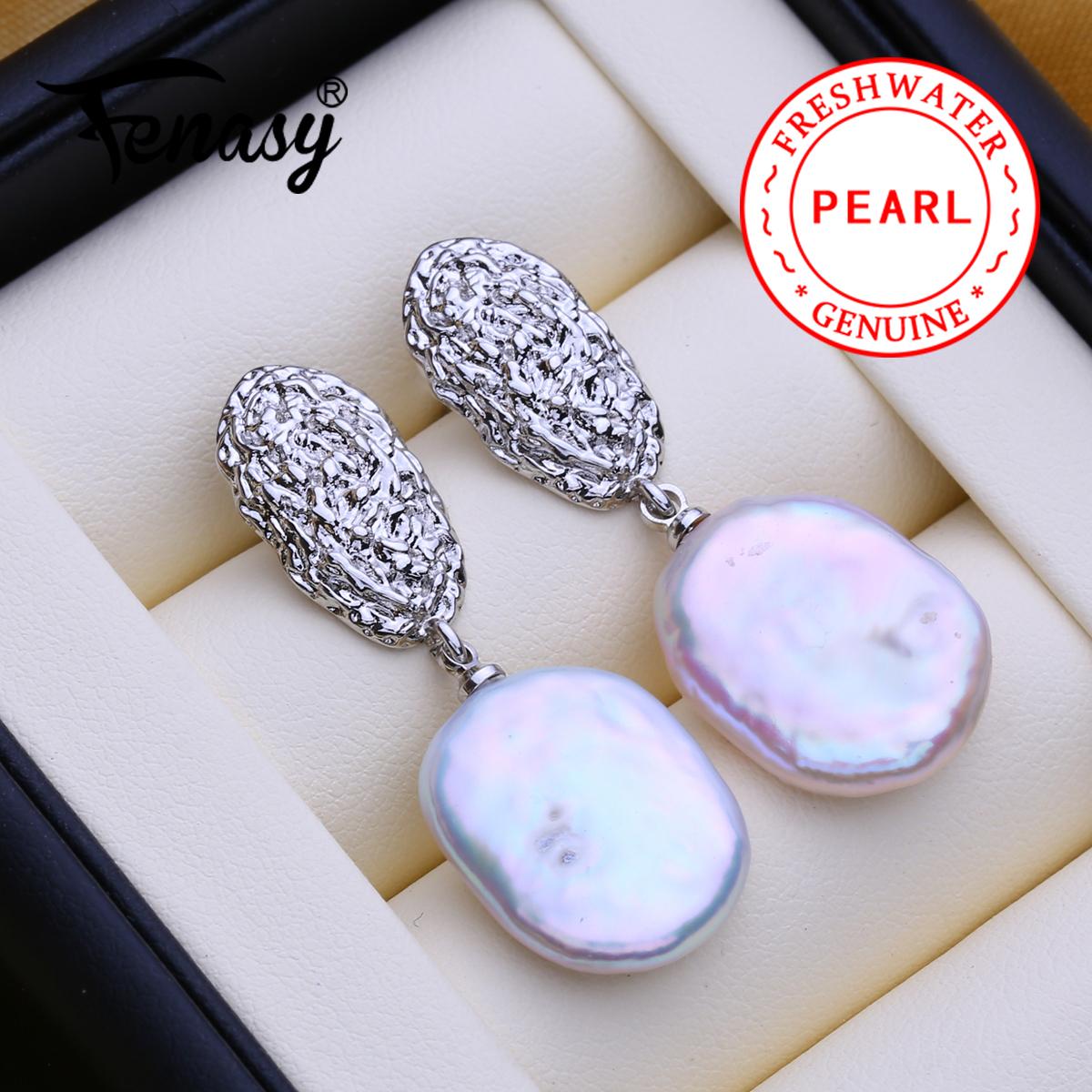 

FENASY Натуральные пресноводные жемчужные серьги Модные барочные жемчужные серьги-капли для женщин Подарок на день рождения Оптовая продажа