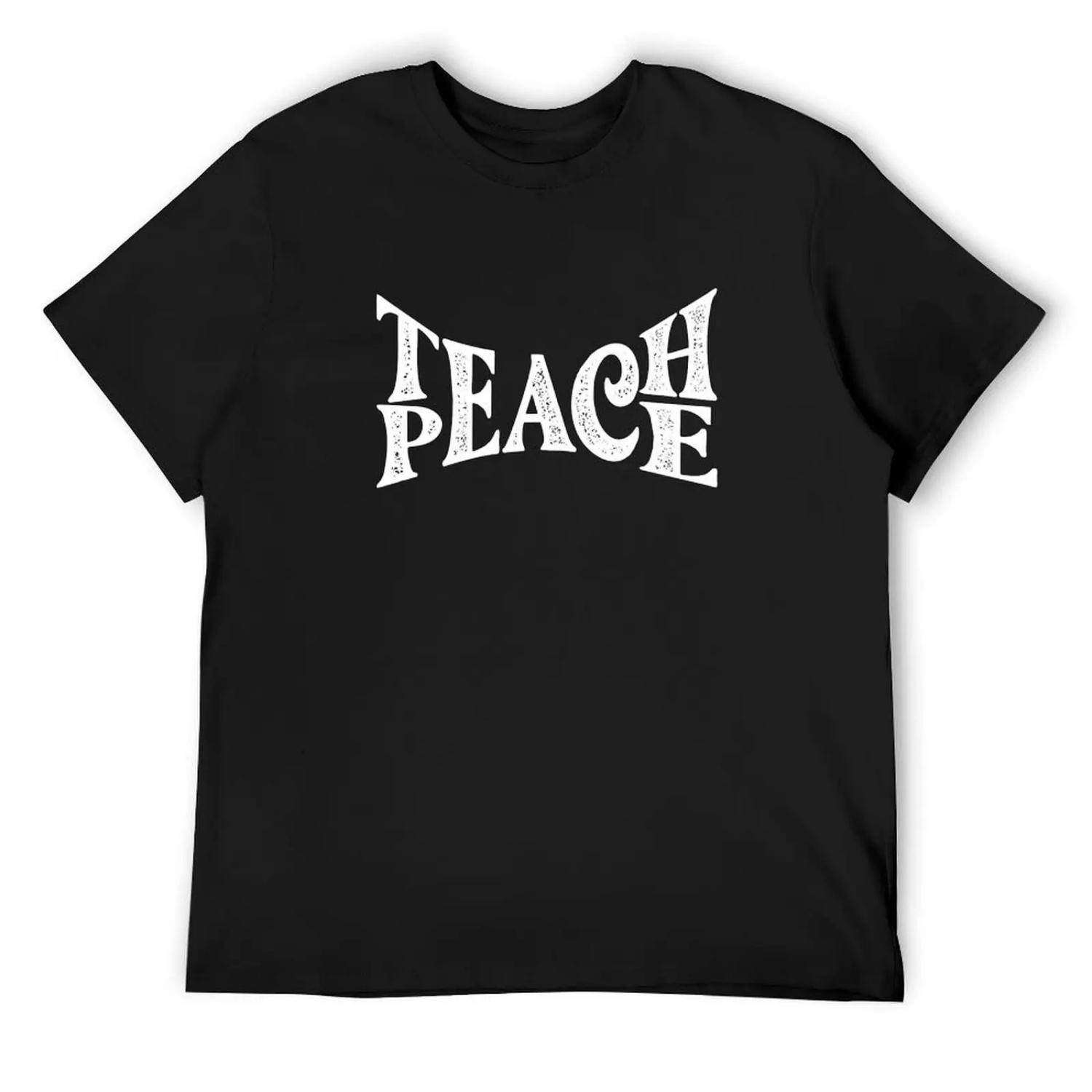 Teach peace funny T-Shirt quick drying topping vintage clothes t shirt men S
