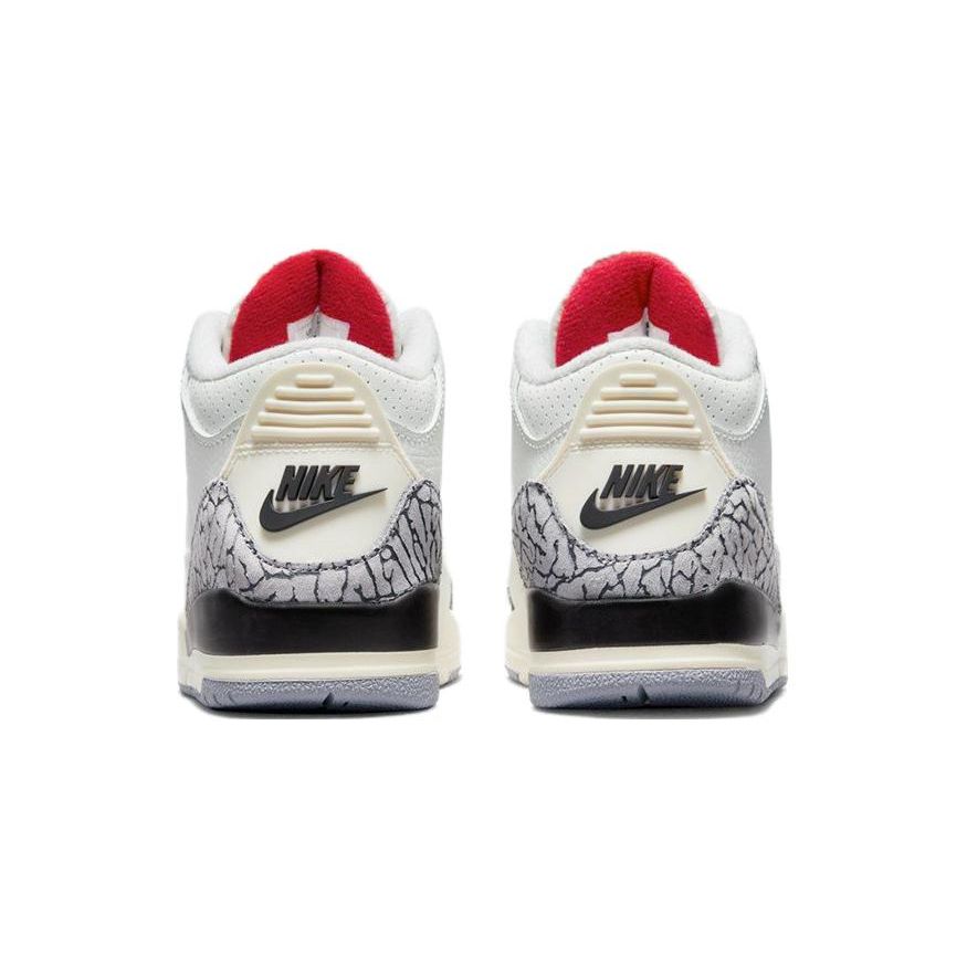 Air Jordan 3 Retro PS White Cement Reimagined Kids Sneakers Summit-White Fire-Red Black DM0966-100