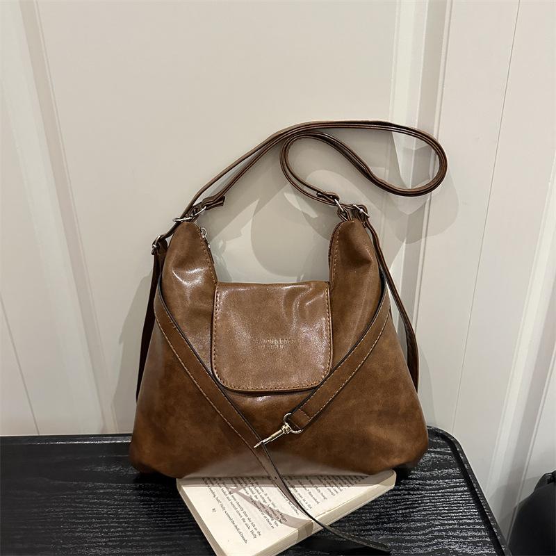 Velkokapacitní dvouramenná taška, Módní retro taška do práce, Crossbody taška