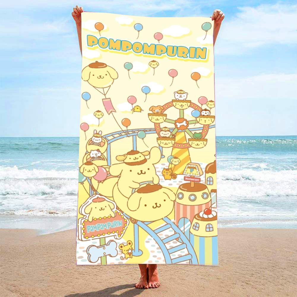 Seaside Children S Cartoon Beach Towel Quick-Drying Microfiber Absorbent Square Bath Towel, Printable 150*75cm