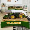 New! Personalized Custom Name Retro Tractor Pattern Printed Bed 3-piece Set Children Adult Soft Bedding Christmas Halloween Gift