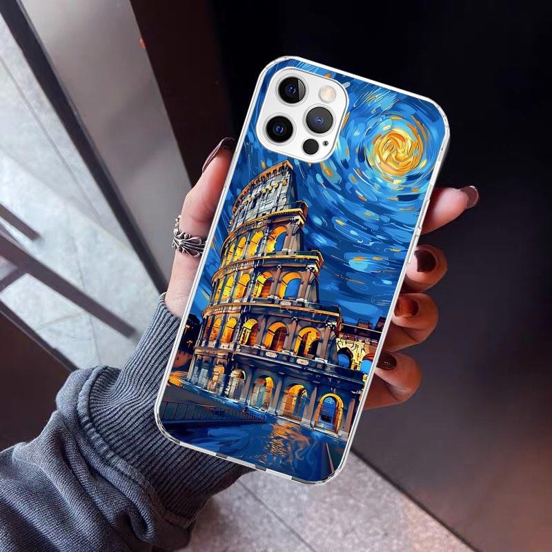 Roman Colosseum Phone Case For iPhone 17 Air 11 13 Mini 14 15 Plus 16 12 Pro Max 16E SE 7 8 Pattern Soft TPU Back Cover 13 12 M