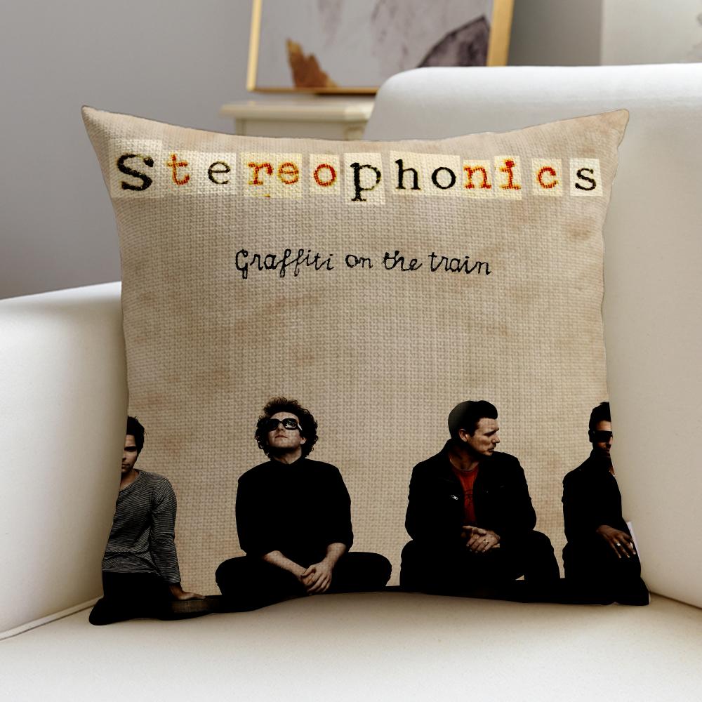 Rock SStereophonicsS Cushion Cover Breathable and skinfriendly linen pillowcase square removable and washable cushion
