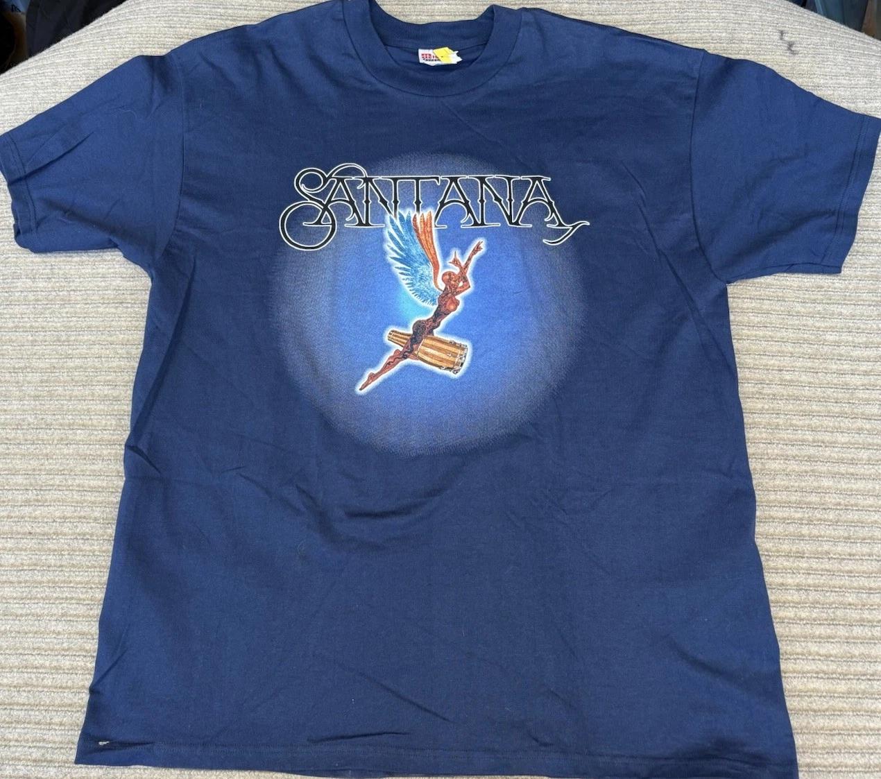 

Vintage Santana Shirt Mens XL 90s Band Tee River If Colors Rock Classic Guitar 4XL
