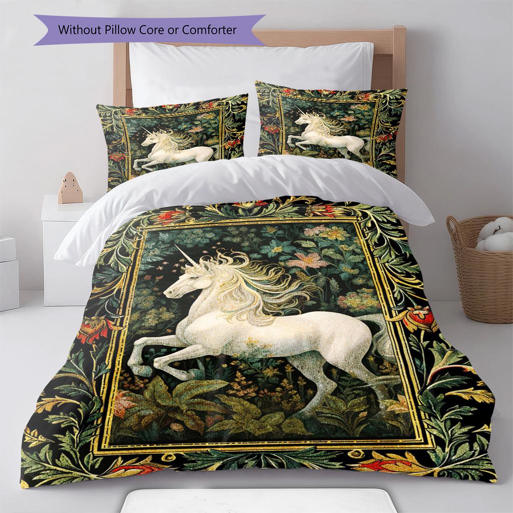 1PC Horse Bedding Quilt Set Quilt Cover Pillowcase Home Decoration Birthday Gift (1 * duvet cover + 15 * pillowcase, without core)