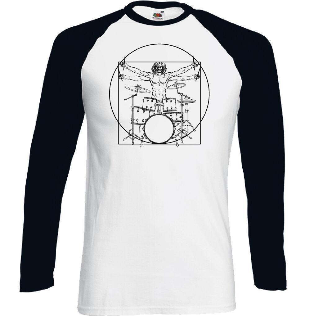 Drumming Da Vinci Vitruvian Man - Mens Funny T-Shirt Drummer Drums Drum Kit S