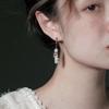 Broken Silver Series of Natural Freshwater Pearl Earrings for Women's Niche Design French Retro Earrings