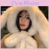 Plush Bunny Earmuff Hat With Scarf For Winter Warmth And Adjustable Fit
