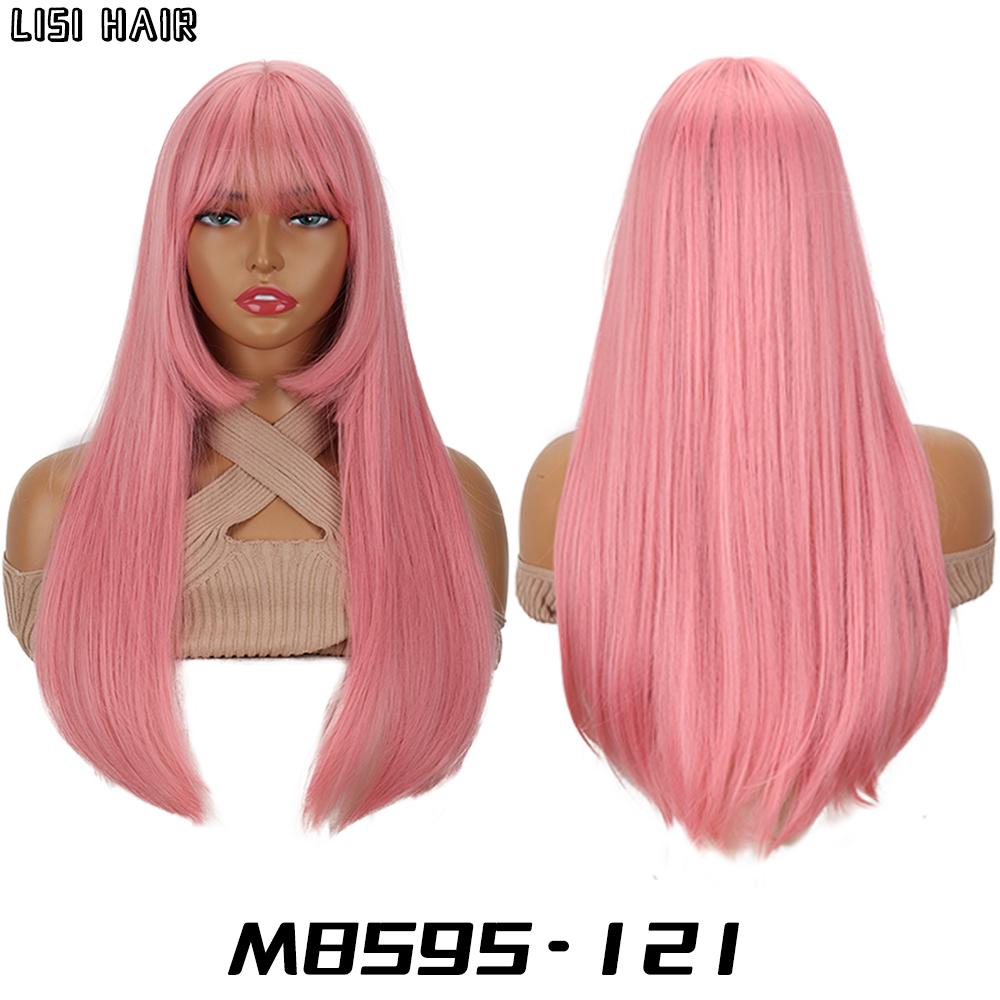 Kjøp XINRAN Syntetisk lang rett parykk med smell Princess Cut Anime parykk  Extensions Naturlig parykk for kvinner Cosplay festklær | Joom Norge, image size:1000x1000