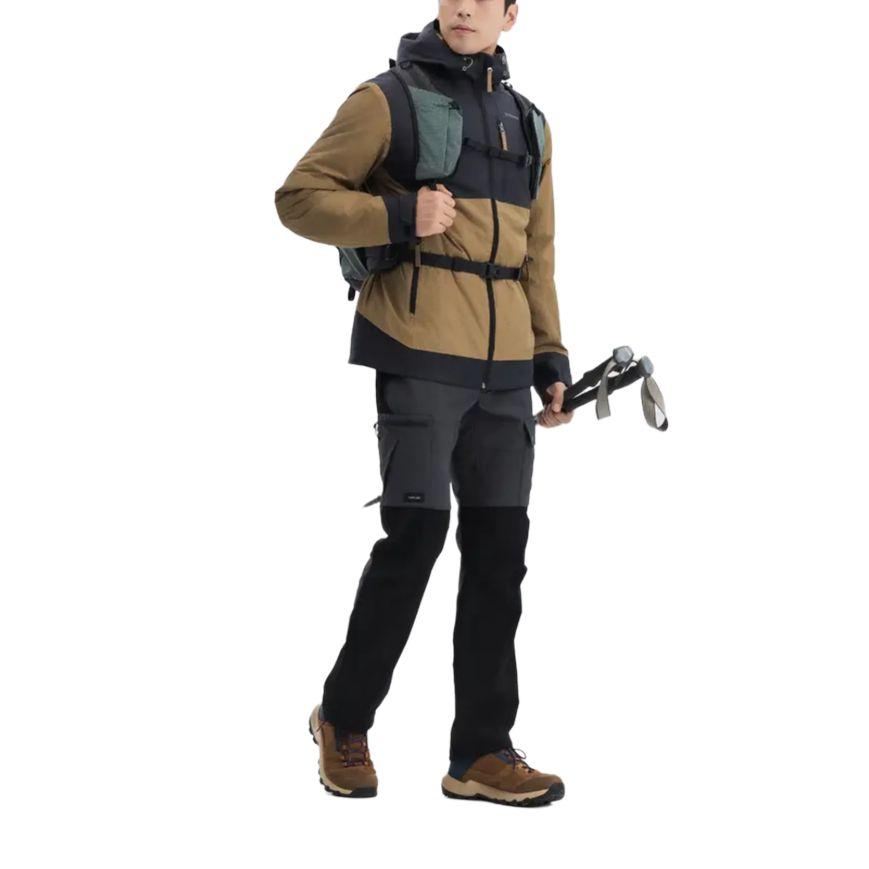 Decathlon SH500 QUECHUA AF Color Blocking Versatile Hiking - 10 Degrees Warm Waterproof Comfortable Hooded Jacket Jacket Men's Brown