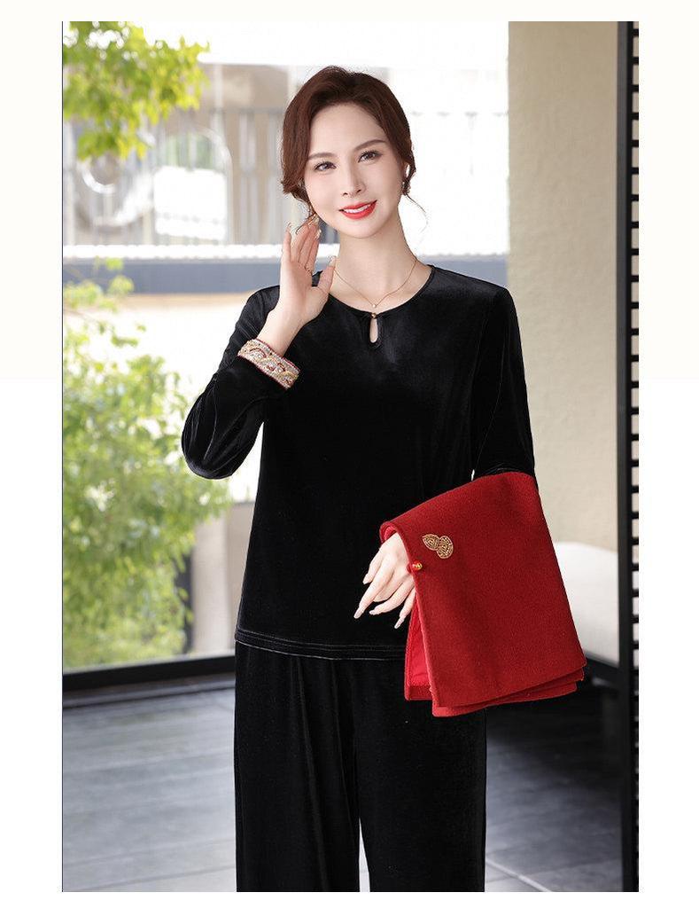 Zodiac Year Stylish Mid-Aged Women's Spring/Autumn Chinese Vest Set - Mother-in-Law Wedding Banquet Outfit