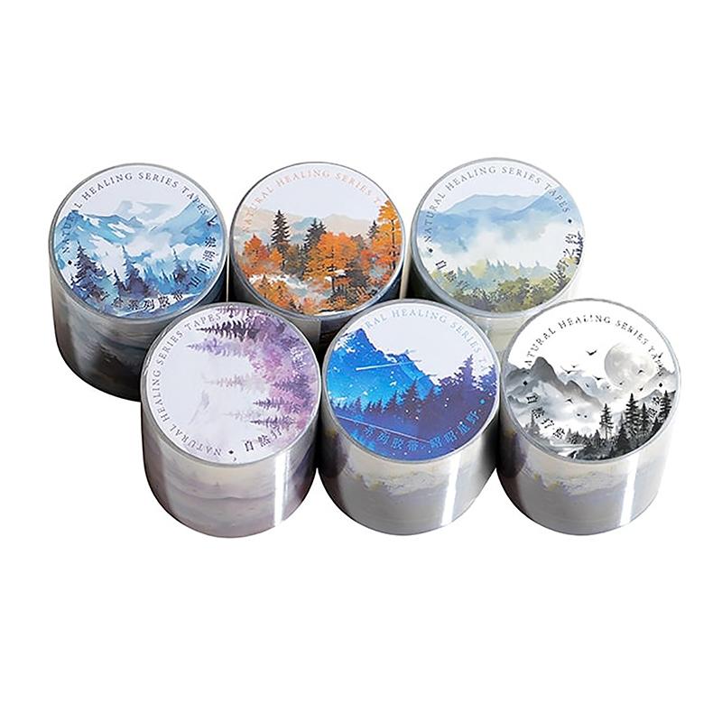 Cartoon Decorative Adhesive Tapes Natural Healing Series Pet Tape Masking Tape Stickers Creative Diy Decoration Tape Stickers
