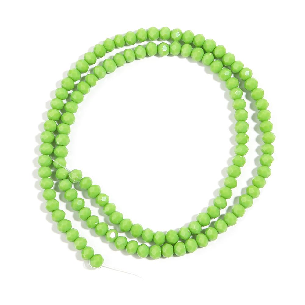 3/4/6/8mm Rondelle Faceted Crystal Beads Green Porcelain Abacus Glass Loose Beads For Jewelry Making DIY Bracelet Accessories