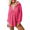 Women S Loose Fit Waffle Knit Long Sleeve Casual Commute Shirt