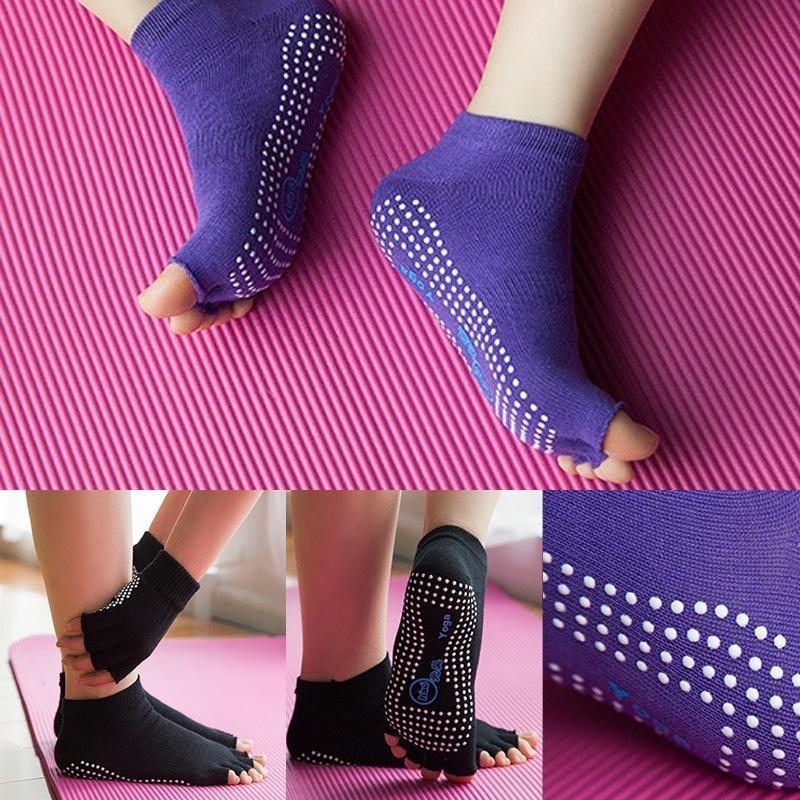 Sport Halbfingerhandschuhe Yoga Sporthandschuhe Anti-Rutsch-Halbfingerhandschuhe Halbzehensocken Anti-Rutsch-Yogasocken