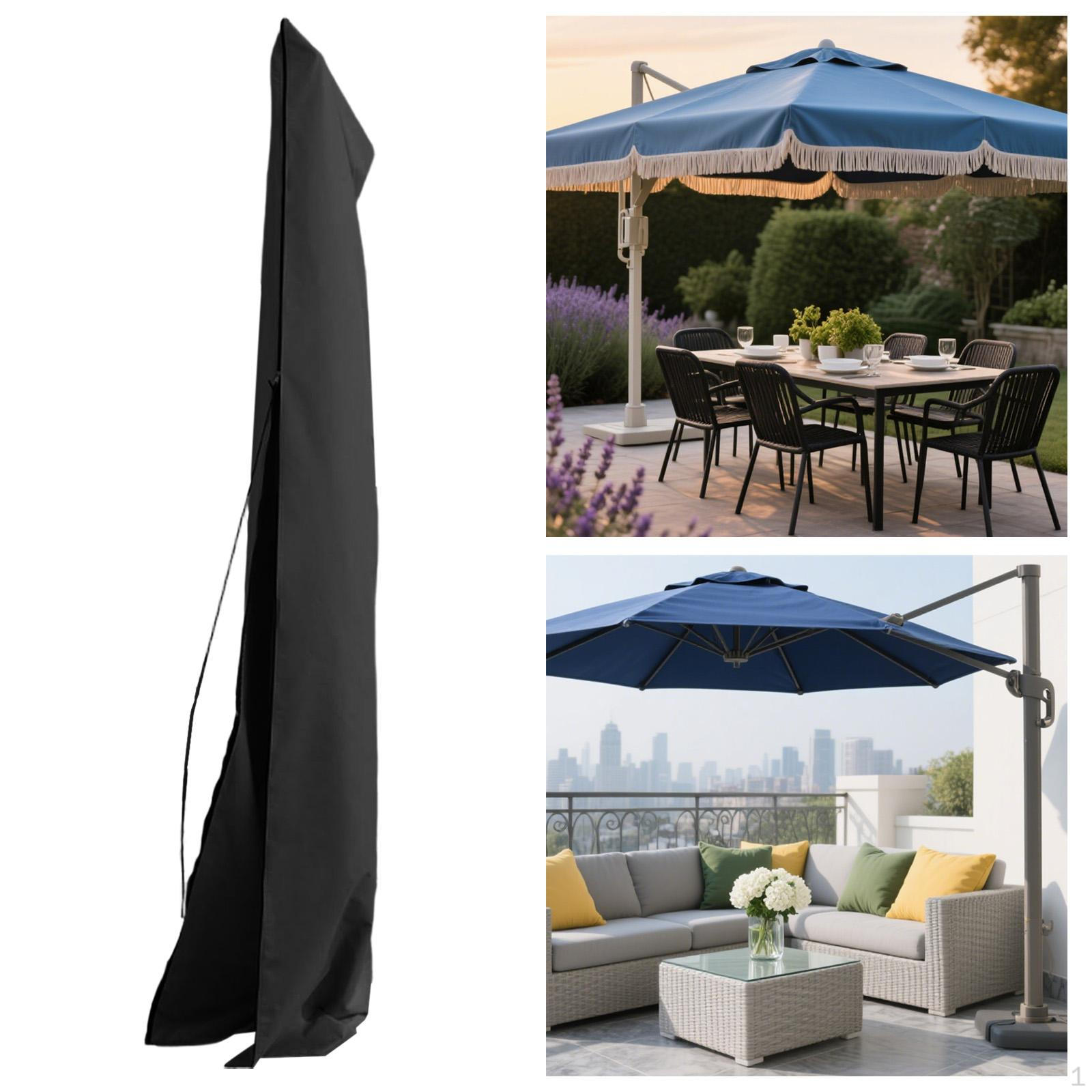 

Чехол для уличного зонта Парасоль Портативный Легкий Водонепроницаемый Защита от солнца для улицы Black 228cmx45cm