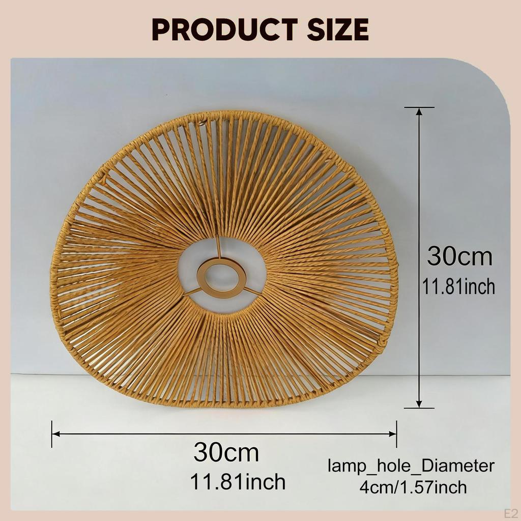 Handwoven Lampshade Woven Rope Lamp Shade Vintage Decorative Table Cover Pendant Light