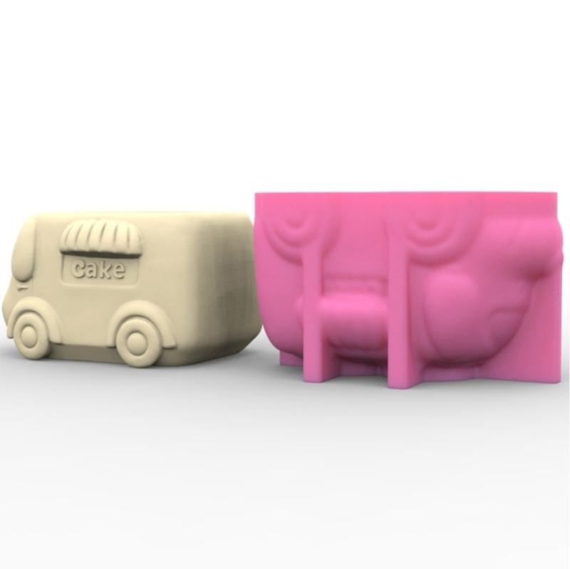 3D DIY Flower Pots Mold Silicone Concrete Mold Animal Car Shape Silicone Vase Molds for Crafting Concrete Candle Holders