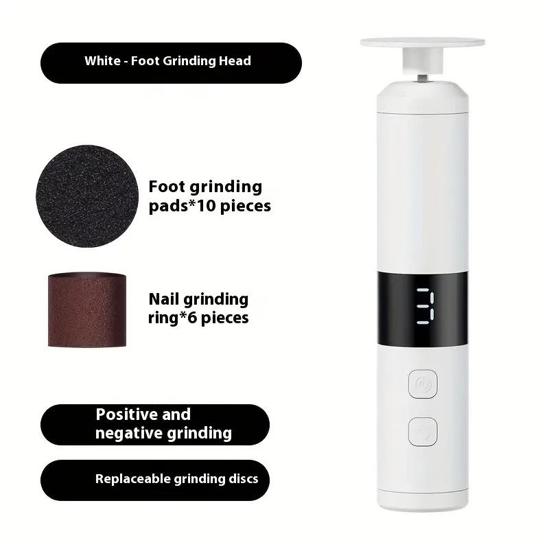 3-speed speed adjustment, LCD display screen, 16 interchangeable heads for home/foot and hand care, fast charging